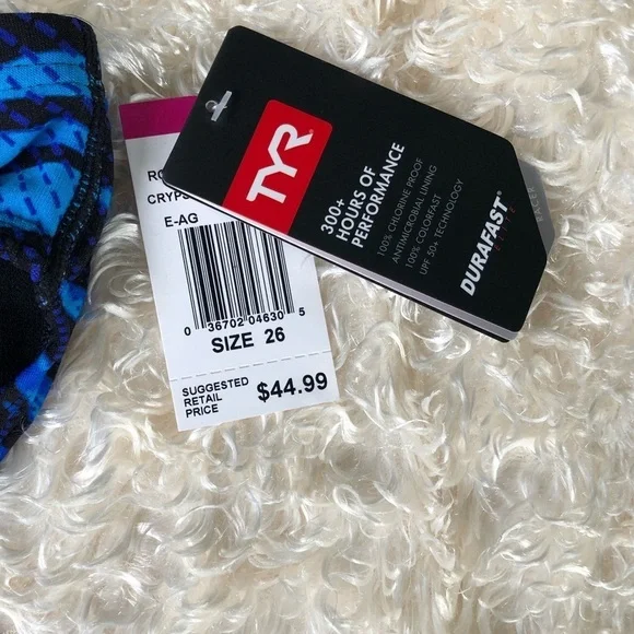 TYR Blue & Black Stripe Swimsuit Bottom